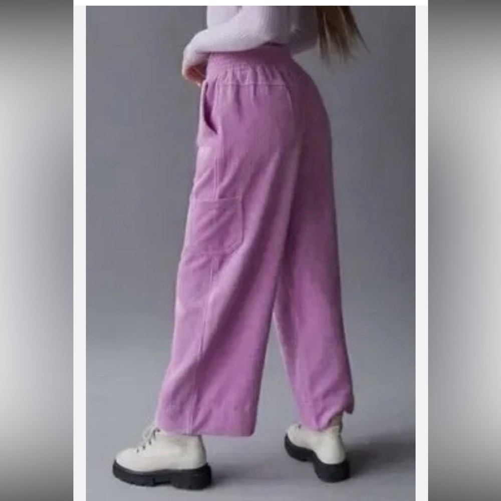 Urban Outfitters Orchid Purple Corduroy Cargo Pants Wideleg High Rise Size Small - Picture 2 of 10